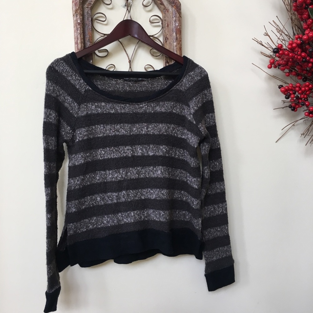 Miss Me Black & Gray Sweater